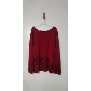 100% Merino Wool 2X Sweater Velvet Floral Details Party Festival Date Night Work